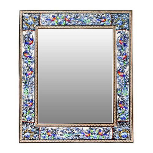 Persian Wooden Mirror Frame Khatamkari with Feloral Design
