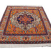 Hand-Knotted Persian Isfahan Rug (Geometric Medallion / Herati) - Orange Wool