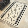 Handwoven Ardabil Kilim Rug in White Geometric - Persian Wool Craft