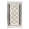 Handwoven Ardabil Kilim Rug in White Geometric - Persian Wool Craft