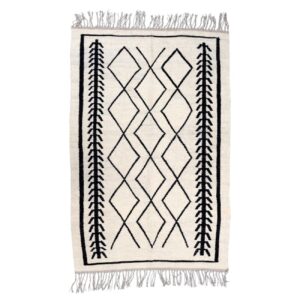 Handwoven Ardabil Kilim Rug in White Geometric – Persian Wool Craft