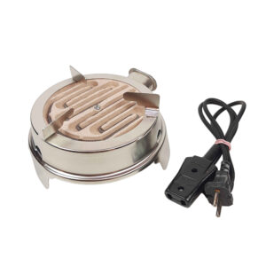 Portable Electric Charcoal Burner in Steel – 750W Countertop
