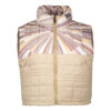 Puffer Jacket for Women Sleeveless Zipper with Striped Design