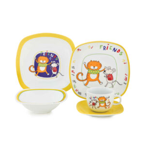 Iranian Porcelain Meal Set by Zariniran 5-Piece Child’s – Friends Design