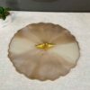 Modern Resin Serving Tray - Hand Painted Abstract Brown Tray