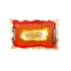Modern Resin Serving Tray - Hand Painted Abstract Orange Tray with Handles