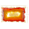 Modern Resin Serving Tray - Hand Painted Abstract Orange Tray with Handles