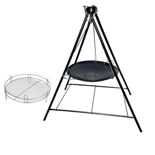 Tripod Campfire Grill for Outdoor Cooking with Pan