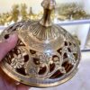 Vintage Brass Sugar Bowl with Intricate Lid Design