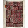 Vintage Persian Hand-Knotted Patchwork Carpet Geometric Red