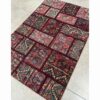 Vintage Persian Hand-Knotted Patchwork Carpet Geometric Red