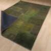 Vintage Persian Hand-Knotted Patchwork Carpet Sage Green