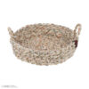 Palm Leaf Basket Handwoven with Handle – Perfect for Home Organization - Set of 3