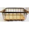 Wire Fruit Basket With Wooden Base in Golden Chic & Luxe