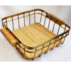 Wire Fruit Basket With Wooden Base in Golden Chic & Luxe
