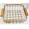 Wire Fruit Basket With Wooden Base in Golden Chic & Luxe