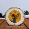 Wooden Desk Clock with Deer Design