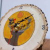 Wooden Desk Clock with Deer Design
