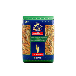 Zar Macaroni Vegetable Penne Rigate – 500g: Nutritious Pasta with Spinach and Paprika