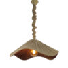 Handmade Woven Hemp Pendant - Modern Minimalist Cone Design