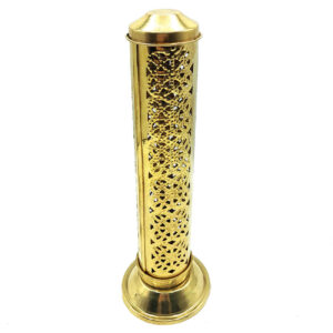 Brass Incense Holder – Handcrafted Artistry with Cylindrical Design in Golden