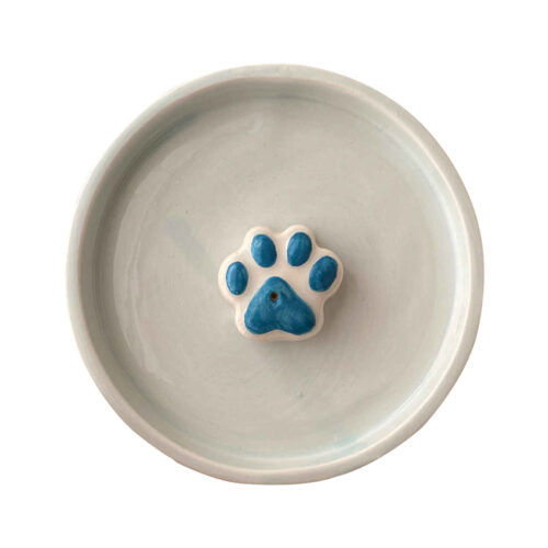 Ceramic Incense Holder Round for Home Decor with Raised Paw Model