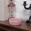 Crochet Basket with Wooden Lid - Artistry & Utility for Keeping Your Home Tidy