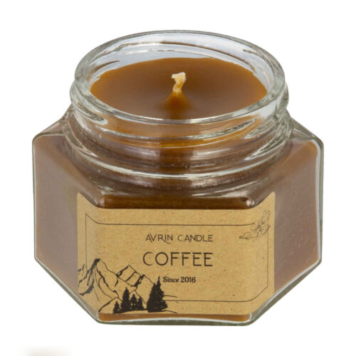 Coffee Design Container Candle with Coffee Aroma – Paraffin Wax Candle for Coffee Lovers & Home Decor