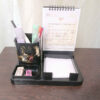 Desk Organizer Accessory for Office with Marble Design