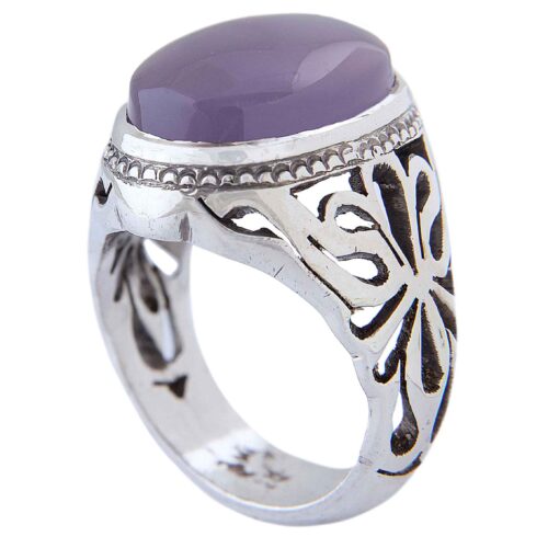 Yemeni Aqeeq Silver Gemstone Ring for Men – Genuine Handcrafted Yemeni Agate, Traditional Persian Style