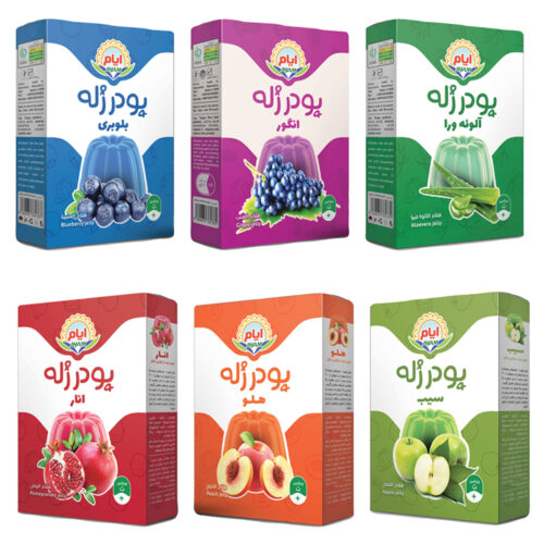 Halal Assorted Jelly Powder Mix by Badbadak-e Ayam, 100 g (6-Pack)