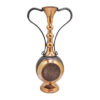 Handcrafted Copper Vase with Intricate Black Pen Detailing, Showcasing Traditional Persian Geometric Artistry