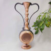 Handcrafted Copper Vase with Intricate Black Pen Detailing, Showcasing Traditional Persian Geometric Artistry