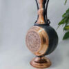 Handcrafted Copper Vase with Intricate Black Pen Detailing, Showcasing Traditional Persian Geometric Artistry