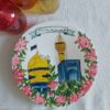 Handcrafted Islamic Pottery Plate with Acrylic Paint – Wall Decor Inspired by Imam Reza Shrine