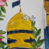 Handcrafted Islamic Pottery Plate with Acrylic Paint – Wall Decor Inspired by Imam Reza Shrine