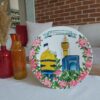 Handcrafted Islamic Pottery Plate with Acrylic Paint – Wall Decor Inspired by Imam Reza Shrine