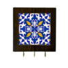 Ceramic Wall Key Holder - with Wooden Frame for Organizing Your Key
