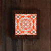 Ceramic Wall Key Holder - with Wooden Frame, Perfect for Organizing Key in Red