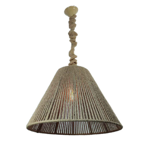 Handmade Woven Hemp Chandelier - Natural Cone Pendant Light