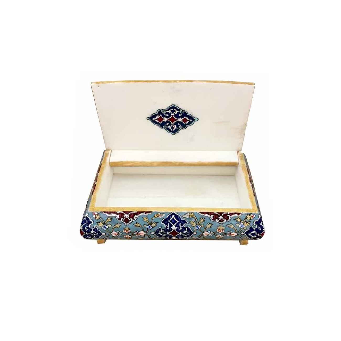 Handmade Jewelry Bone Box – Gray Bird & Flower Design