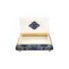 Handmade Jewelry Bone Box - Blue Geometric Persian Design