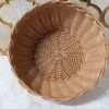 Handwoven Fruit Basket - Round Brown Rustic Design
