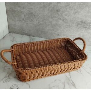 Artisan Wicker Storage Basket – Rectangular with Handle