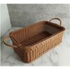 Rectangular Wicker Basket - Handwoven with Sturdy Handle