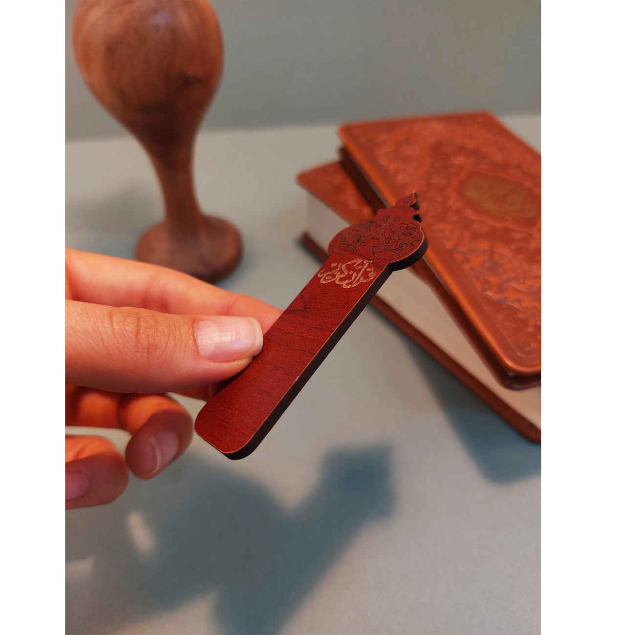 Islamic Inspired Wooden Bookmark with Ghor’ane Karim Design