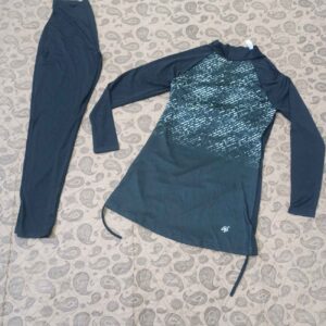 Islamic Women’s Swimsuit with Attached Hood and Wide-Band Leggings