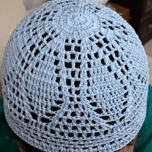 Knitted Turkish Kufi Taqiyah in Cotton for Muslim Prayer