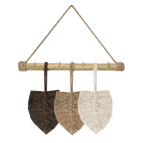Steel Leaf Design Wall Key Holder for Decorative Entryway Key Storage