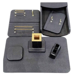 Leather Office Desk Organizer Accessories for Workspace ( 8 piece)